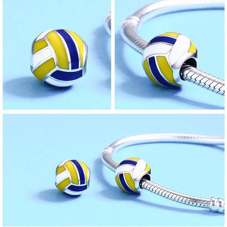 925 Sterling Silver Loose Beads Sports Ball Collection Fashion Diy Beaded Bracelet Jewelry Accessories