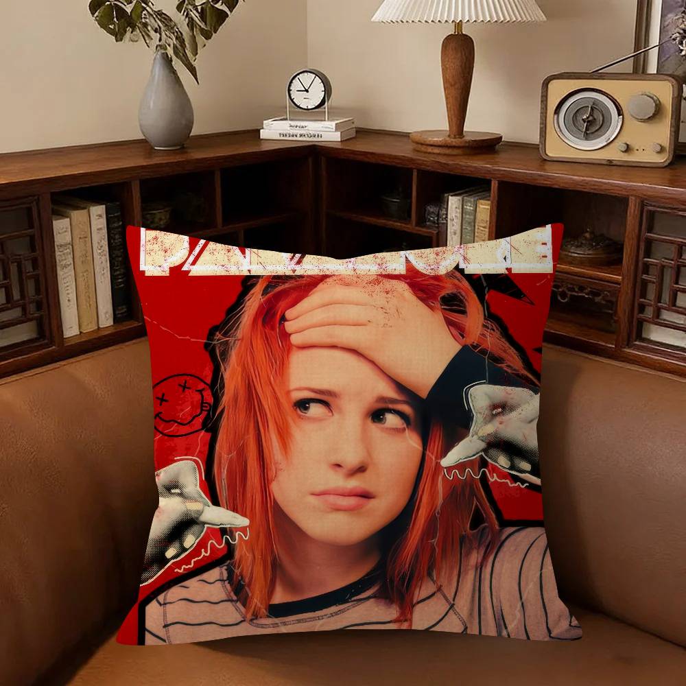 H-Hayley Williams Cantora Almofada de Escritório Fronha Capa de Almofada de Carro 45X45cm Fronha Lombar Fronha de Sofá