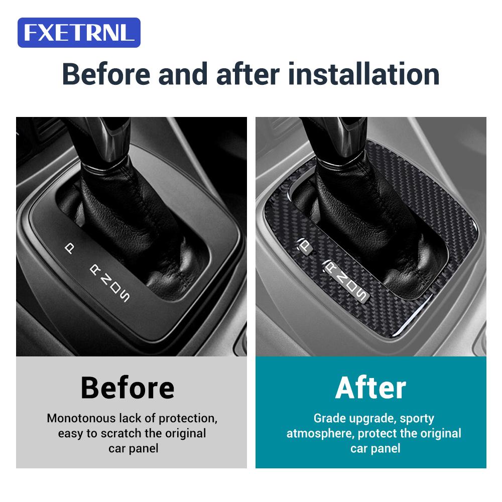 For Ford Escape KUGA 2013 2014 2015 2016 2017 2018 2019 Car Soft Carbon Fiber Sticker Automatic Gear Shift Frame Interior Trim