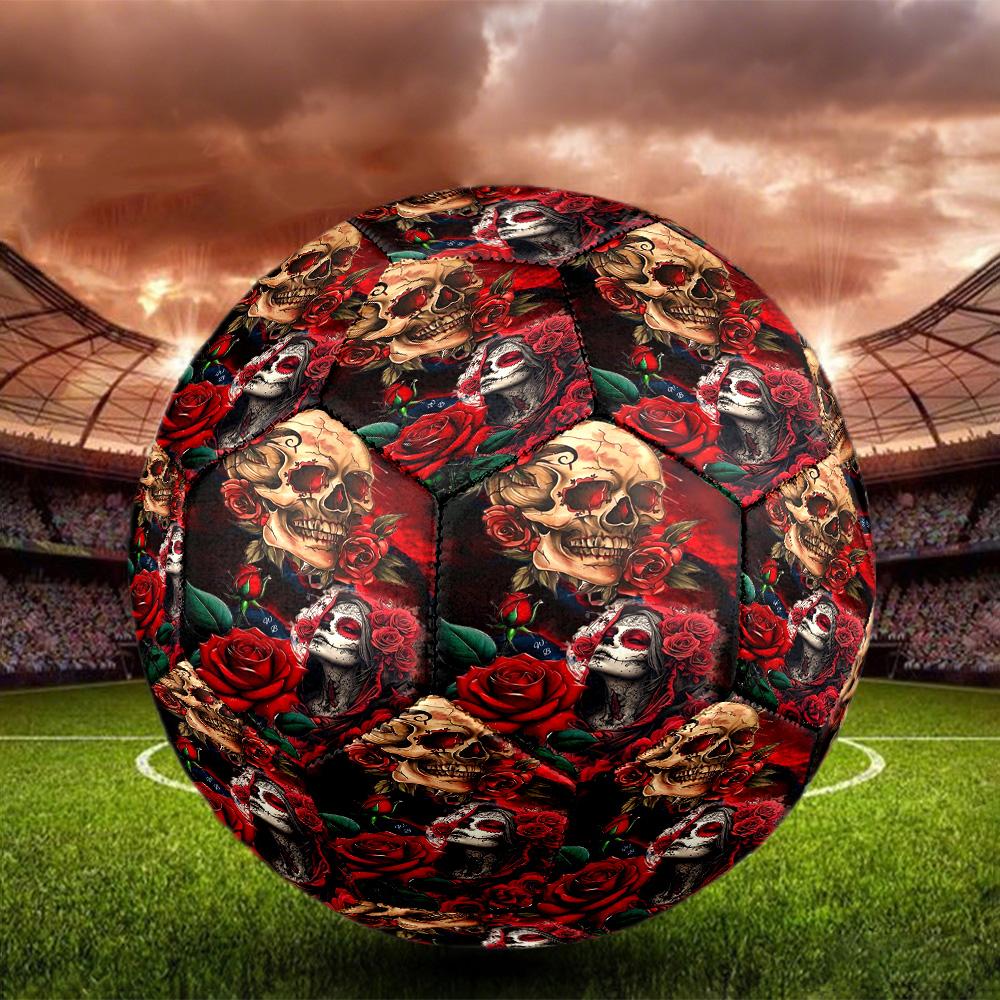 Mexico Skull Indoor Soccer Ball Size 5 Colorful All Ages Machine Stitched PVC Competition Ready Durable High-Bounce