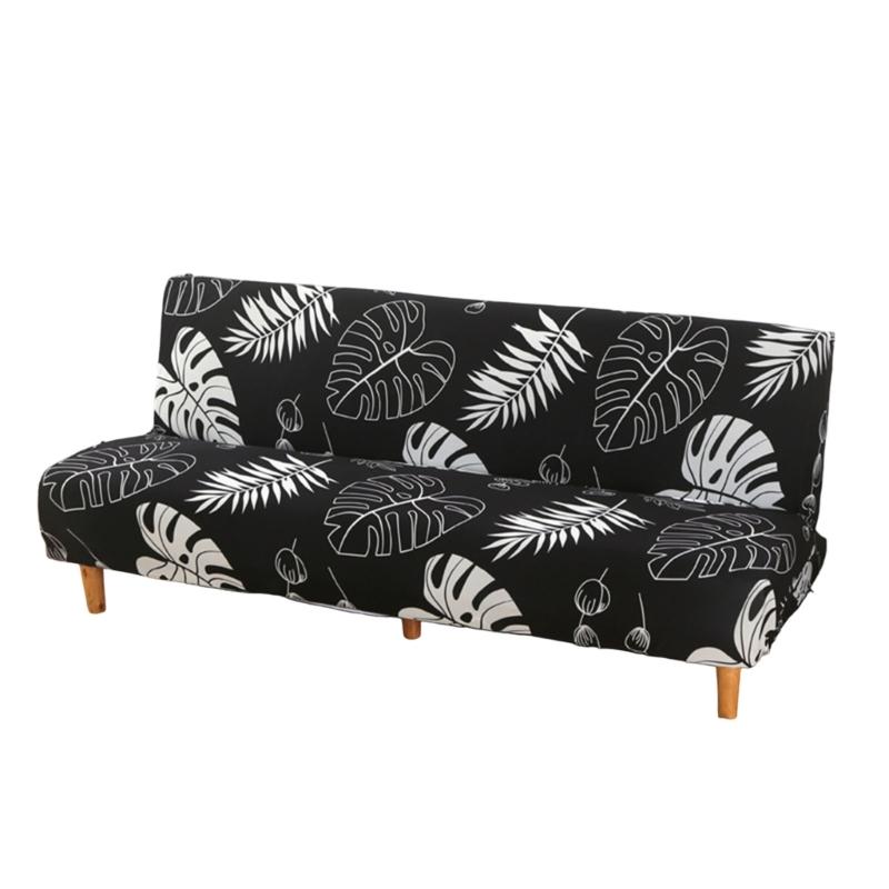 Foldable Sofa Bed Slipcover Armless Futon Stretch Couch Cover for Small Space