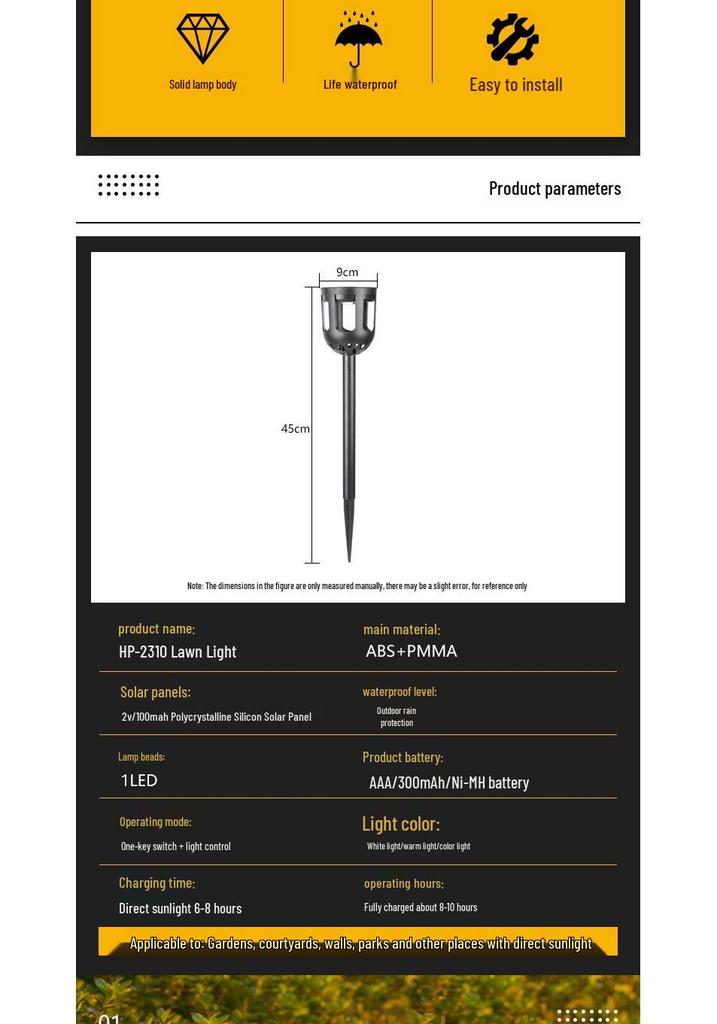 Solar Ground Stake Lights - Waterproof Outdoor Lawn and Garden Decor
