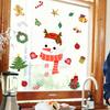 Removable Party Decals Christmas Window Clings, Cartoon Antlers Snowman Wall Stickers, Waterproof PVC Stickers Decorative for Home Glass Windows