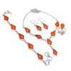 Yellow Amber Gemstone Jewelry Set Handmade Gift Necklace Bracelet Ring Earrings