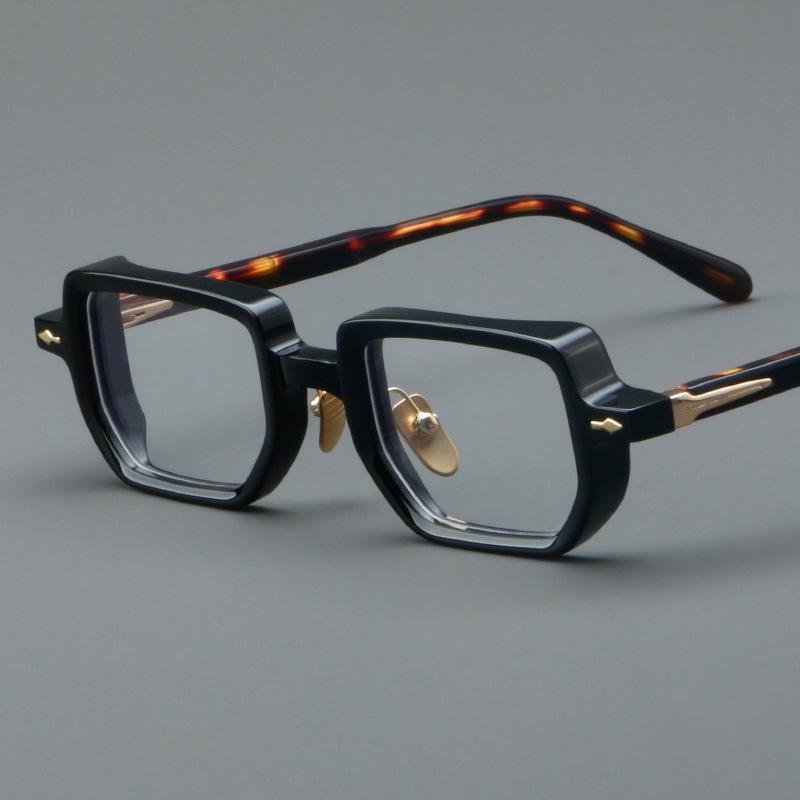 Vintage Personalized Fashion Thick Plate Square High-Quality Eyeglass Frame Optical Prescription Anti Blue Light Glasses
