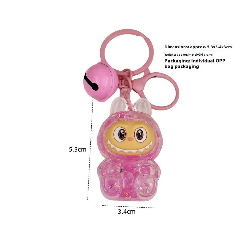 Cartoon Oil Keychain Cute Bunny Bag Small Pendant Internet Celebrity Quicksand Keychain