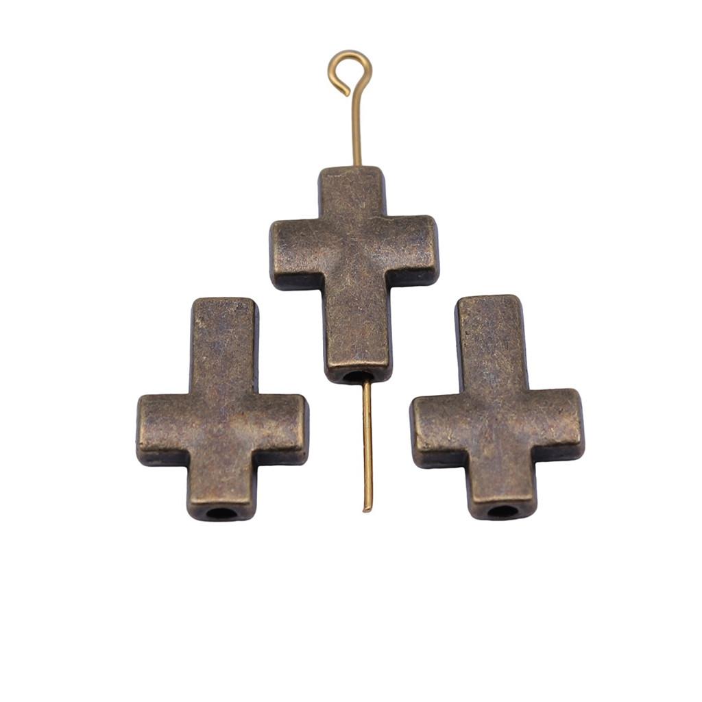 Pingentes de Contas Cruzadas Para Suprimentos de Fabricação de Joias Religiosas Espaçador de Furo Pequeno