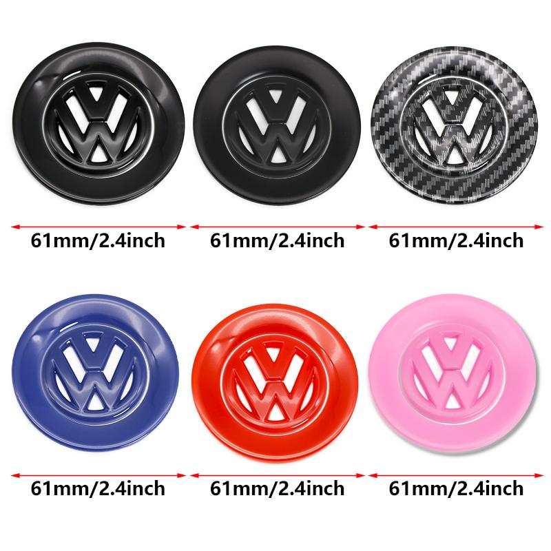 hijk1 ABS Carbon Fiber Pattern Car Logo Steering Wheel Decoration Sticker Accessories For VW R Gti Line Passat Golf 5 6 Polo Scirocco