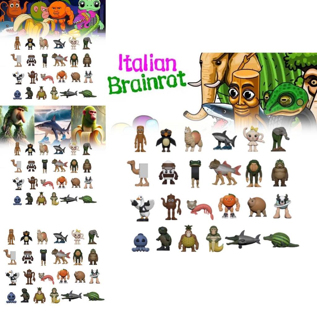 Italian Brainrot Al Collectible Figures Set With Pvc Material For Display And Gift Purposes