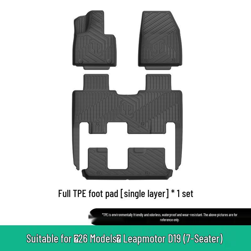 Eco-friendly TPE Floor Mats for Leapmotor D19: Custom Vehicle Mats and Trunk Mat for 26 Models.