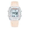 PINDOWS Digital Sports Watch with Clear Transparent Bright LED 5ATM Water and Dual Time Ideal for Active Women and Teens Women's Case, Light,