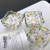 Flavinmci European Style Square Embossed Glass Snack Dishes (Set of 2)
