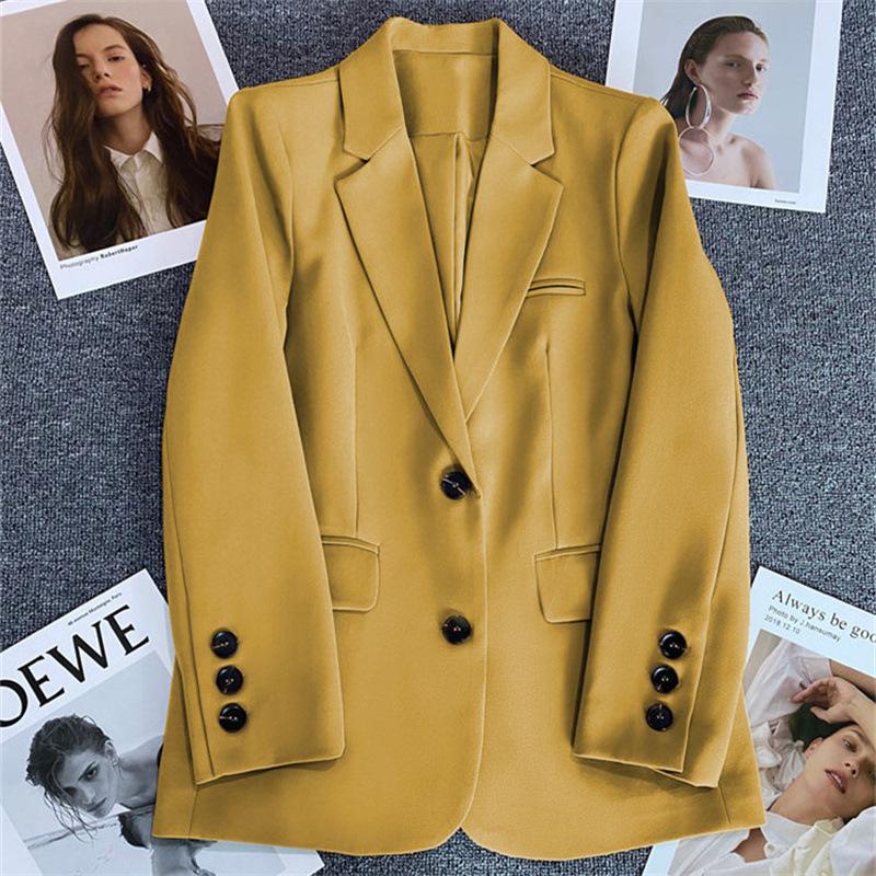 Women's Beige Petite Blazer - Casual Street Style for Spring and Autumn