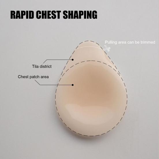 1 Pair Nipple Covers for Women, Teardrop Lift Silicone Pasties, Invisible No Show Reusable Sticky Bra for Backless Dress Clothes