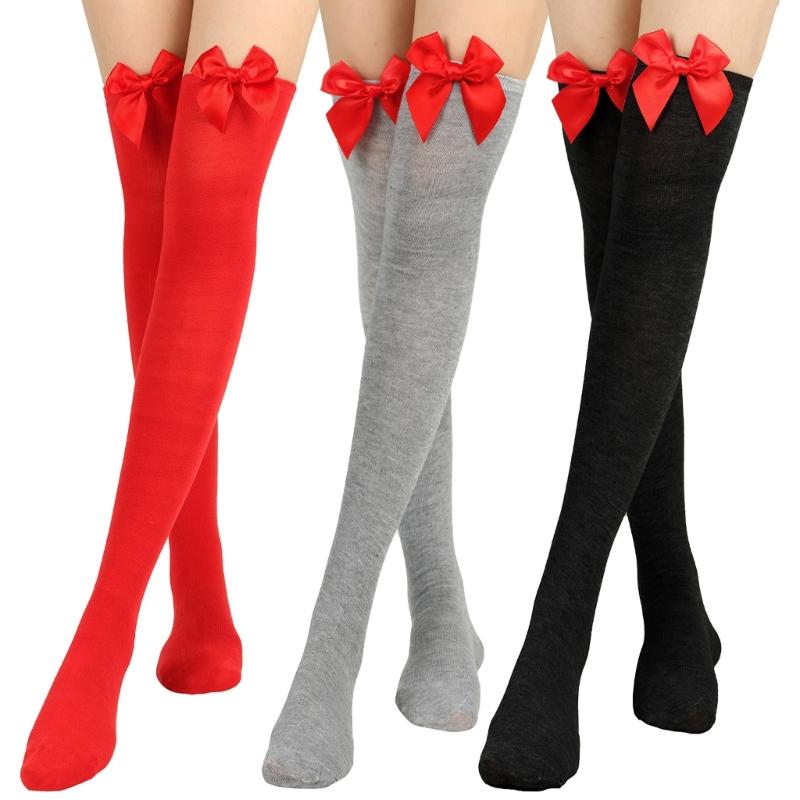 Cute Bow Boot Sock Leg Warmer High Sock for Daily Wear Cosplay Thigh High Sock Over the Knee High Boot Stocking Leg Warm