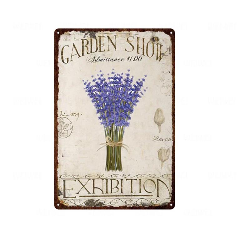 Flower Vintage Shabby Metal Tin Sign Artistic Tin Painting Indoor Home Living Room Decor Pin Up Man Cave Wall Sticker Tin Pla