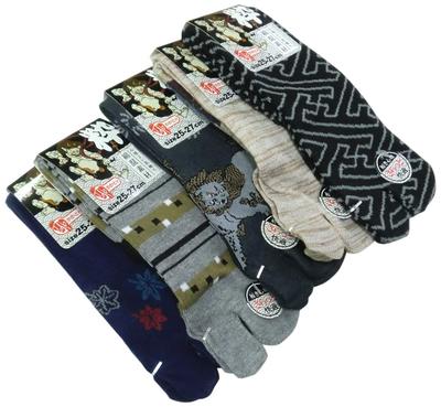 Tabi Japanese Cotton with Sizes Set of 5 of Your B01 Men's Socks, Pattern, Comfortable, Blend, Heel, 25-27cm, (Pattern Choice)