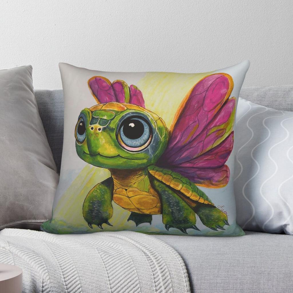 Speck The Fairy Turtle Square Pillowcase Polyester Linen Velvet Printed Zip Decor Throw Pillow Case Home Cushion Cover
