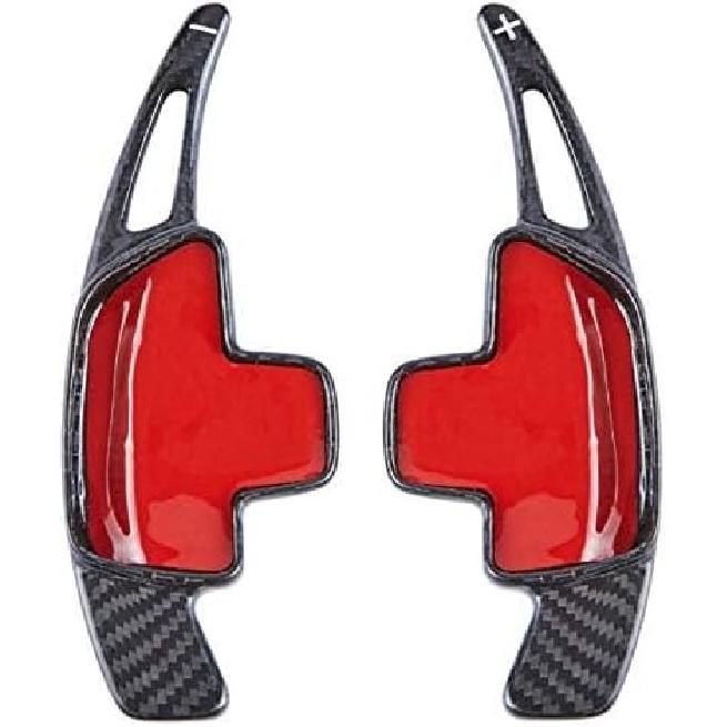 Estodian (MU) Pair Steering Wheel Shift Paddle Shifter Extension Carbon Fiber For Mustang 2015-2019