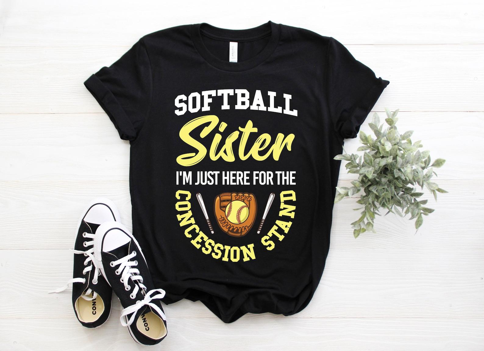 Softball Sister T-Shirt, Softball Gifts, Softball Birthday Present, Girls Softball Tee, Youth TShirts, Funny Softball Coach, For Girls, 100