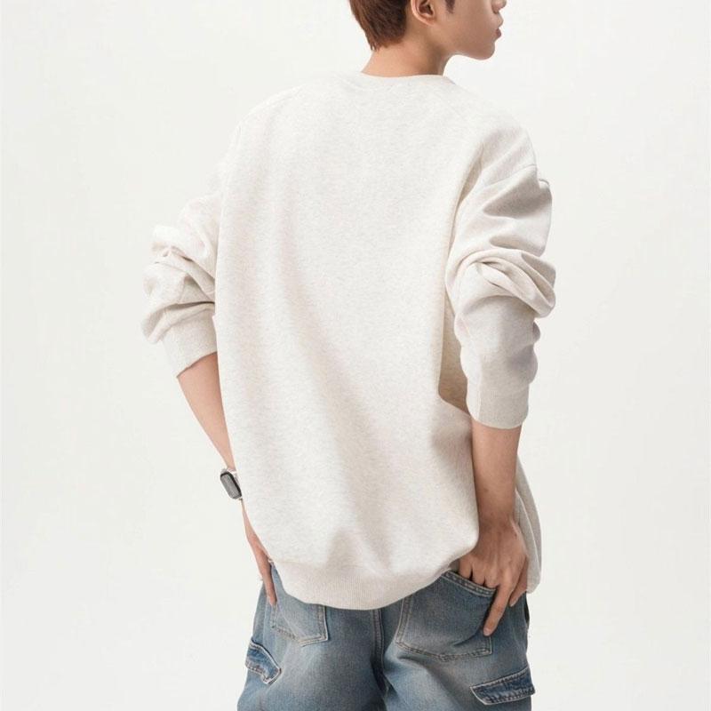 Young Style Fashionable Zipper Sweatshirts Autumn Round Neck Basic Men's Clothing Solid Color Loose Casual Long Sleeve Hoodies