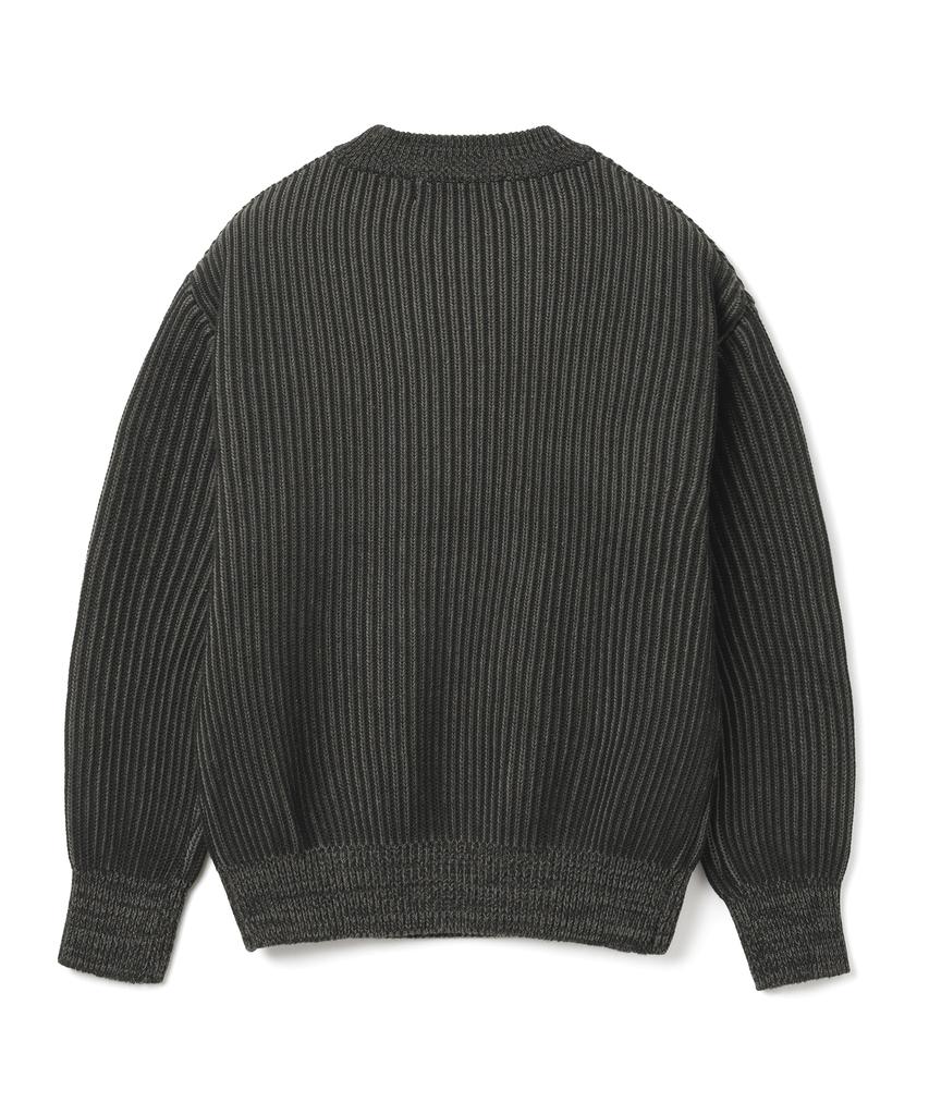 KNITTED Two-Tone Ribbed Logo Knit Black