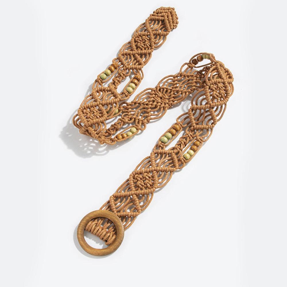 Wax Rope Weave Belt Retro Ethnic Style Waistband Fashion Waist Rope  Waist Accessories