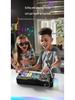 Toca-discos DJ Bluetooth Infantil com Percussão, Luzes e Microfone – Brinquedo Musical Multifuncional