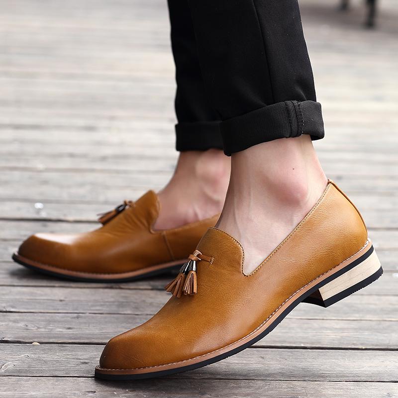 Men's Fashion Trends High Quality Leather Shoes Men Business Dating Formal Party Shoes Walk Sneakers Daily Commute Casual Shoes