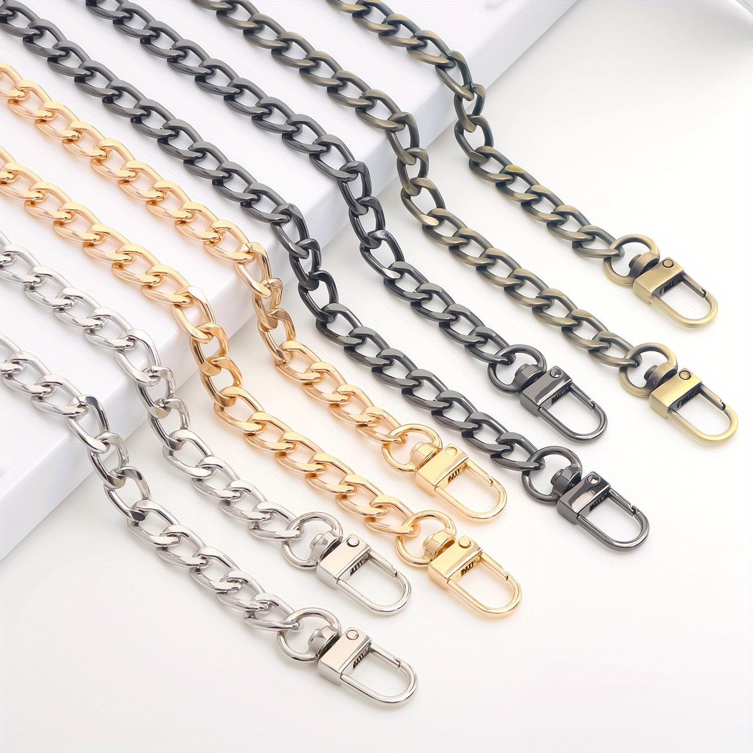 

Purse Chain Strap Metal Shoulder Crossbody Replacement Bag Chain, Flat Chain Strap for DIY Purse Handbag 40cm чорний