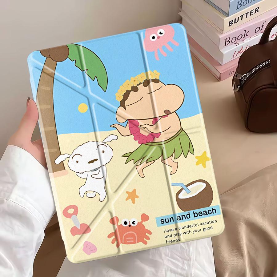 Cra-yons Shin-chans Anime Holder Cover Tablet Case For iPad Pro 11th 10th 9th 8th 7th 12.9inch Pro 2025 Air 4 5 M3 M2 1 2 M4