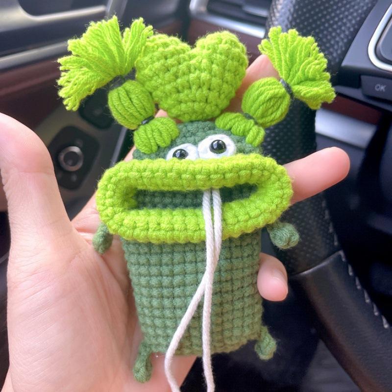Hand-Crocheted Car Key Fob Cover, Big Mouth Key Protector, Cute Yarn Keychain for Car Keys, Unique Handmade Gift Car Key Cases
