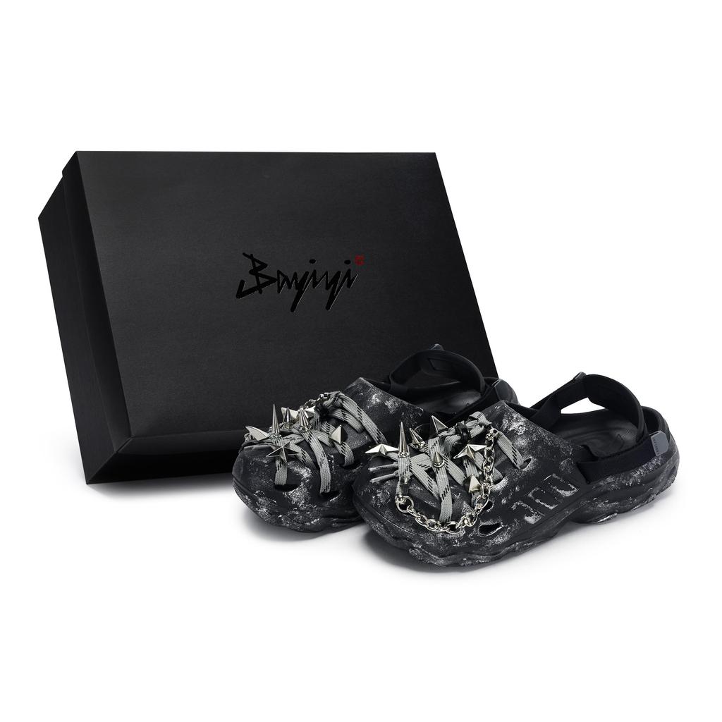 Adidas MAXXCLOG 811 Manufacturing, Thorn Wild, Special Shoe Box Clogs Unisex Black Gray Silver JH9847(Team80-S-BOX)