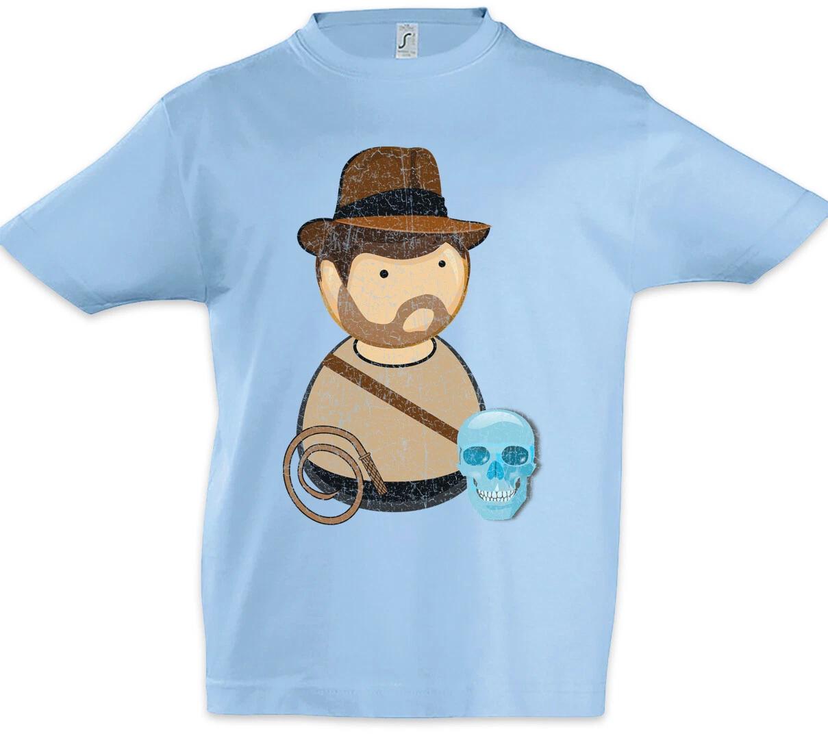 Jones With Skull Kids Boys kids boys T-Shirt Indiana Fun Toon Comic Jones Whip Hat 120
