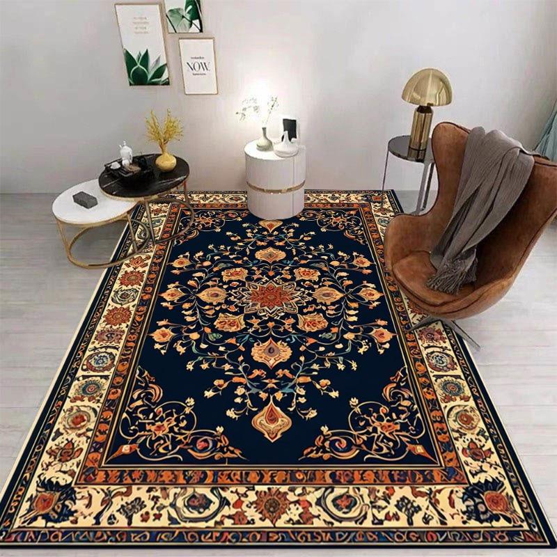 Retro Bohemian Persian Rug Anti-Slip Wear-resistant Carpet Indoor and Outdoor Living Room Bedroom Easy Clean Home Decor Classic