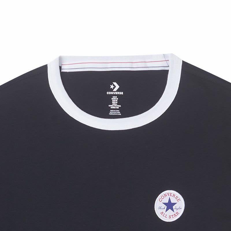 Converse T Shirts Men's Black Crew Neck Moderate Straight Fit 10025909-A03