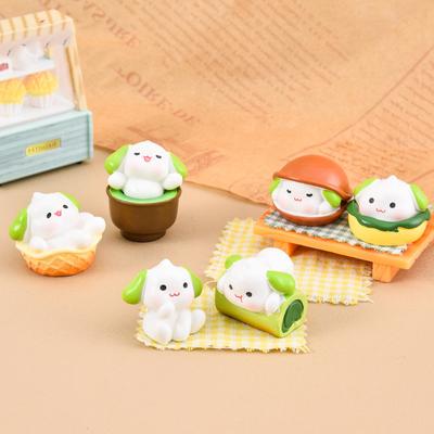 Roztomilá figurka štěněte Pryskyřice DIY Řemesla Mikro krajina Stolní malé ozdoby Socha Dekorace Mini zvířecí soška