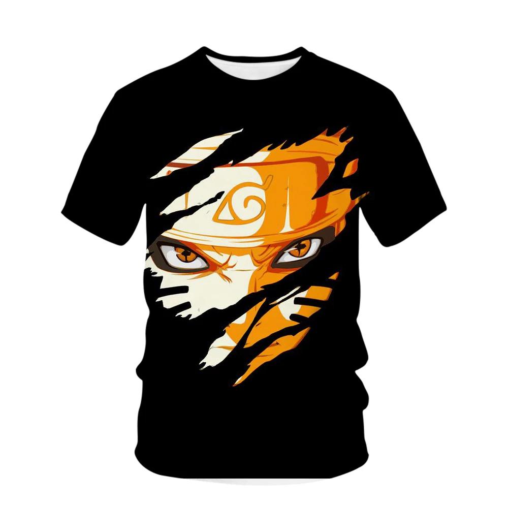 Sommer Naruto Hip Hop T-skjorter For Menn Anime Kakashi Streetwear O-hals Kortermet Herre T-skjorte Tegneserie Grafisk Topper Klær