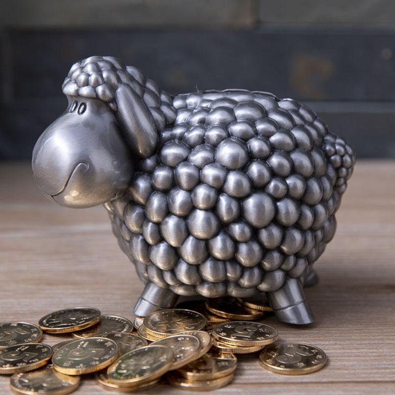 Kinderspardose Metallhandwerk Schaf Münzen sparen Sparschwein Kind Geschenke Sparschwein Persönlichkeit Niedlich Tierkreiszeichen Zuhause Geldkassetten
