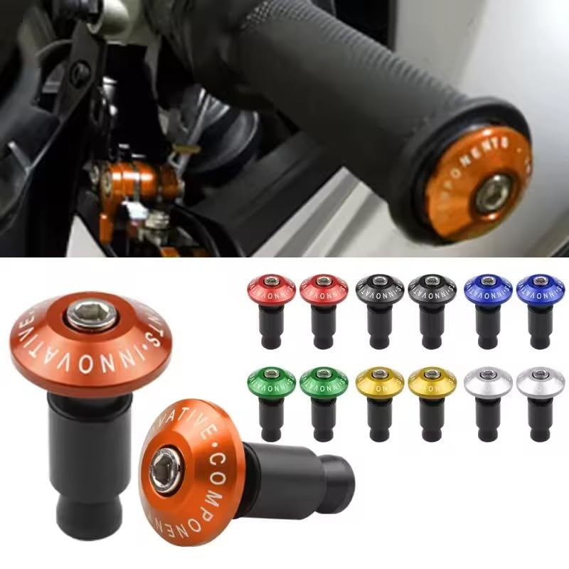 Handle Bar End Cap, Set of 2, Handlebar End Weights, Anti-collision Motorcycle, 7/8' Aluminum