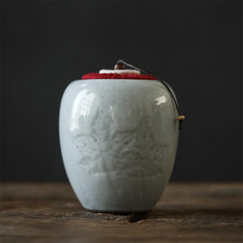 Ceramic Tea Caddies Coarse Pottery Moisture-proof Canisters Sealed Can Storage Tank Food Container