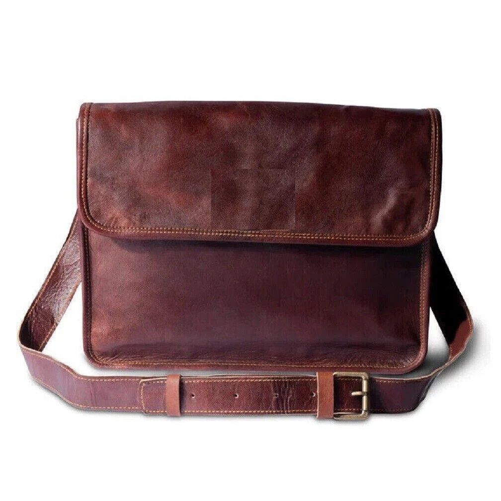 Leather Men's Messenger Shoulder Laptop Under Budget Bag Briefcase Vintage