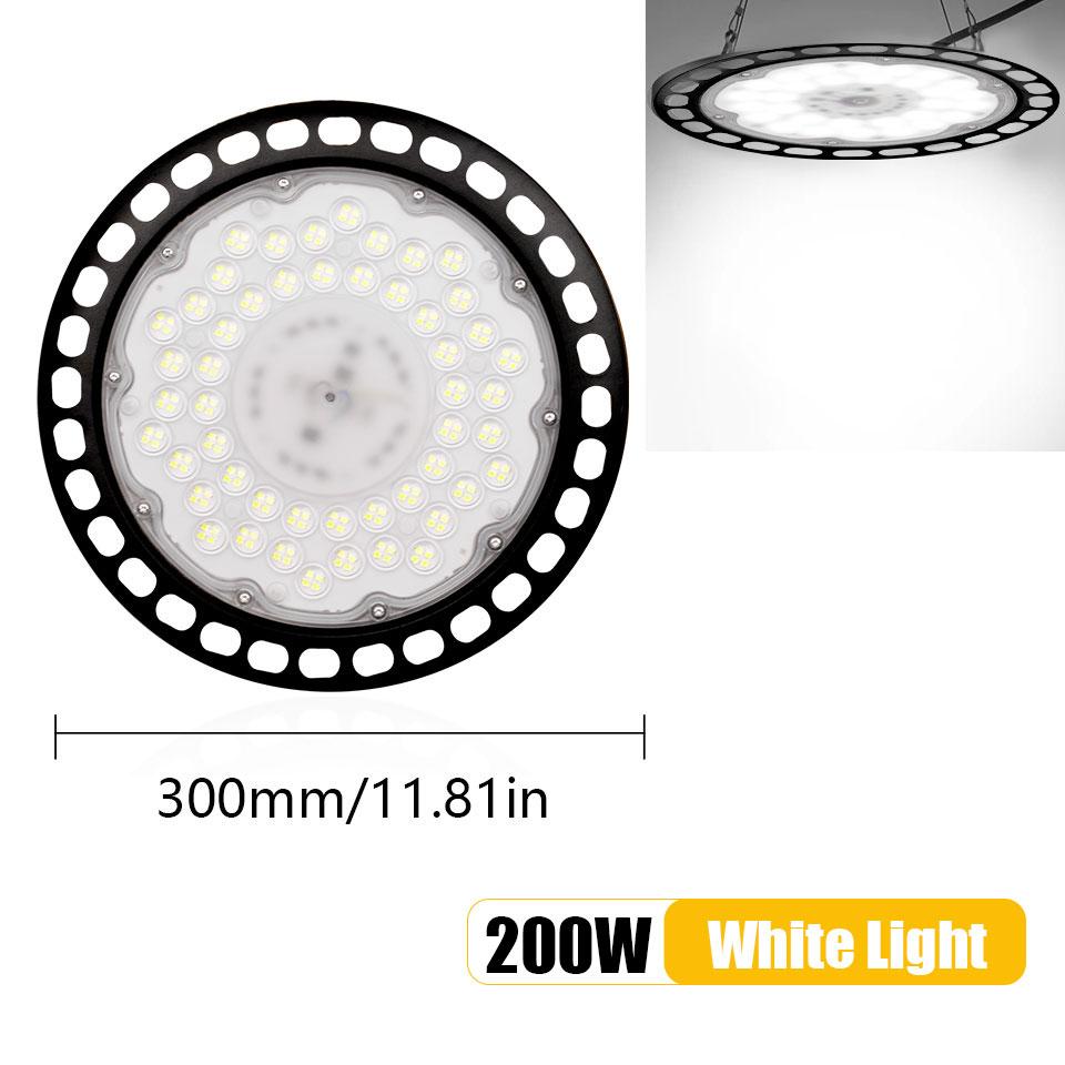 Super Bright 100/150/200W UFO LED High Bay Lights Waterproof Commercial Industrial Market Warehouse Garage Workshop Garage Lamps