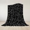 Black Scroll Flannel Blanket Warm Soft Halloween Christmas Couch Warm Cozy Decorative Decor Gift for All Season