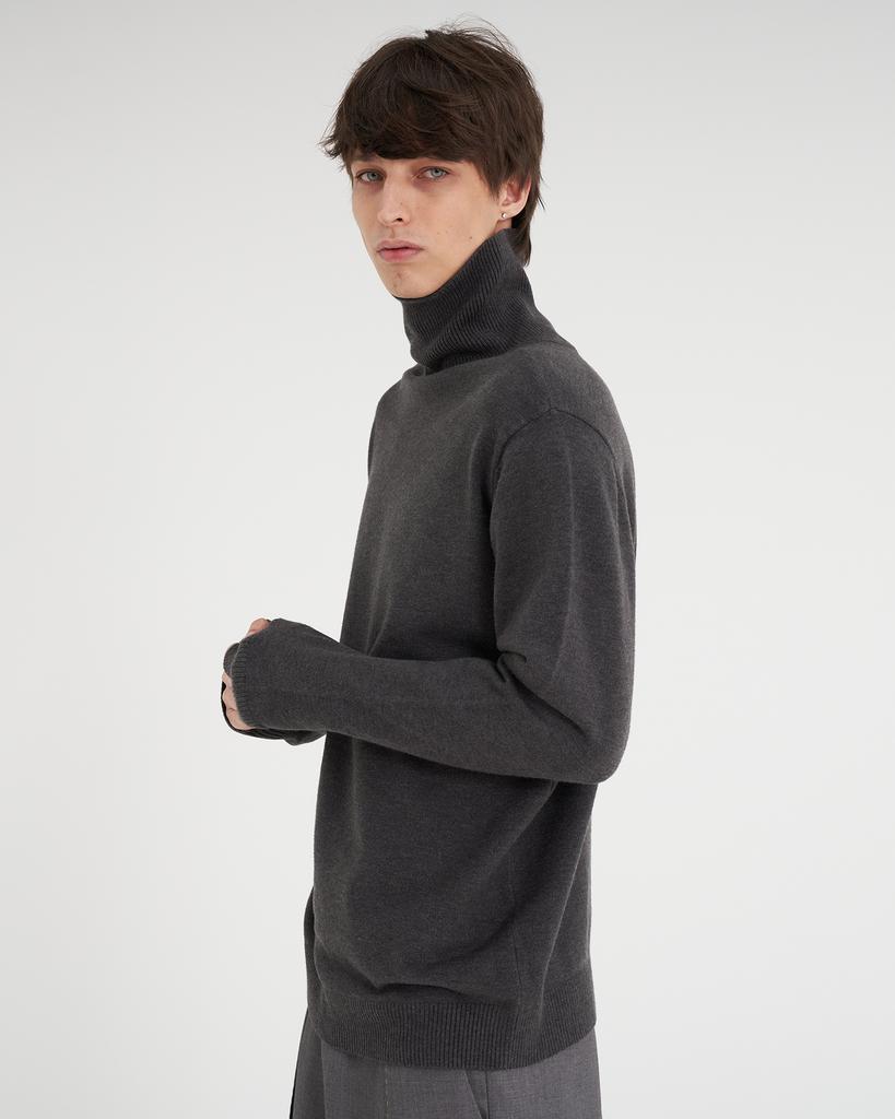TENER Basic Turtleneck Knit Charcoal