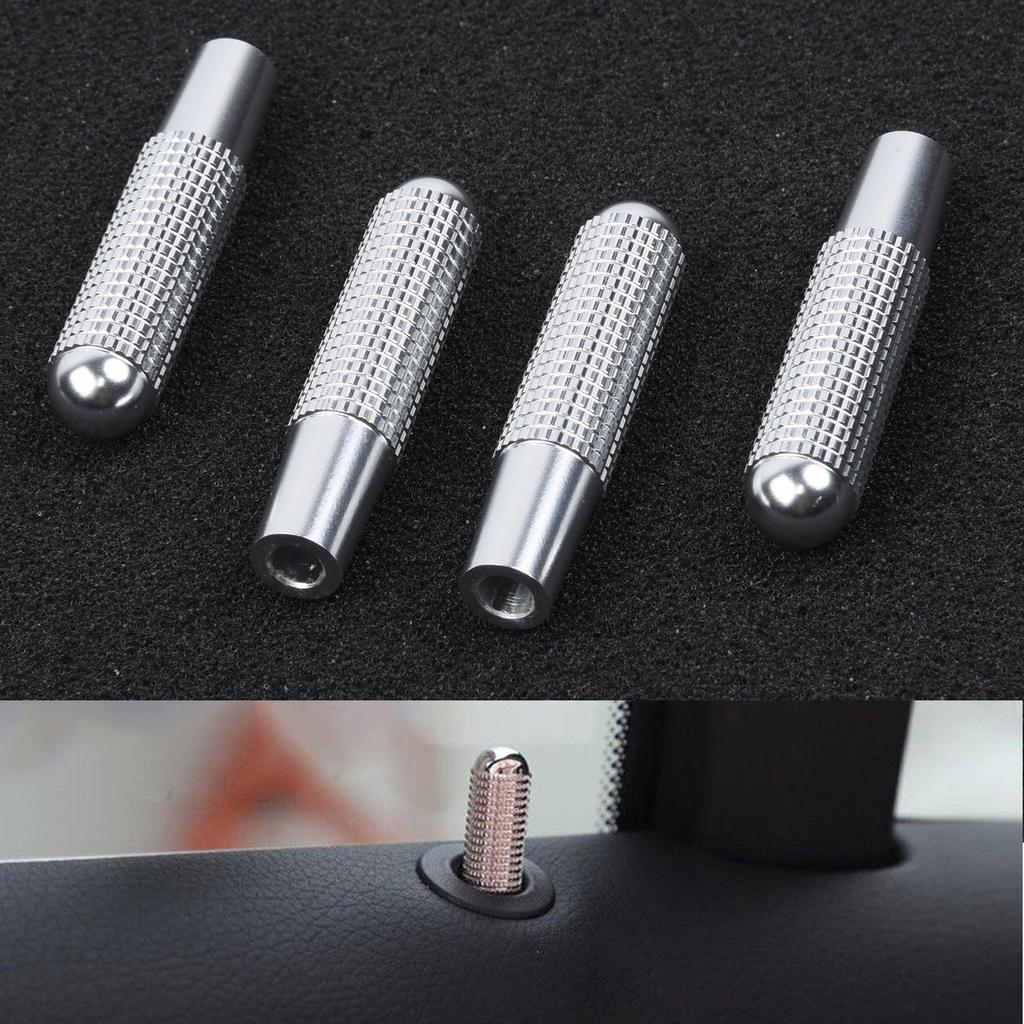 For Mercedes Ben-C Class Car Door Lock Pin Knob Ring Silver Accessories 4 Pcs