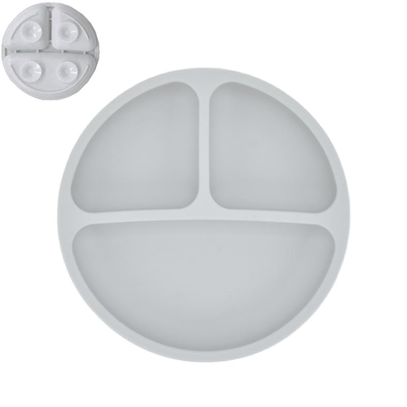 4Pcs/Set Baby Safe Silicone Dining Plate Solid Cute Cartoon Children Dishes Smile Face Baby Tableware Set Retro Kids Plate
