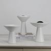 Marble high-footed round fruit plate decorative piece living room dining table surface travertine nut storage and display plate