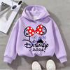 Cartoon Print Kids Hoodie Girls Casual Long Sleeve Pullover Sweatshirt Children Hooded Tops