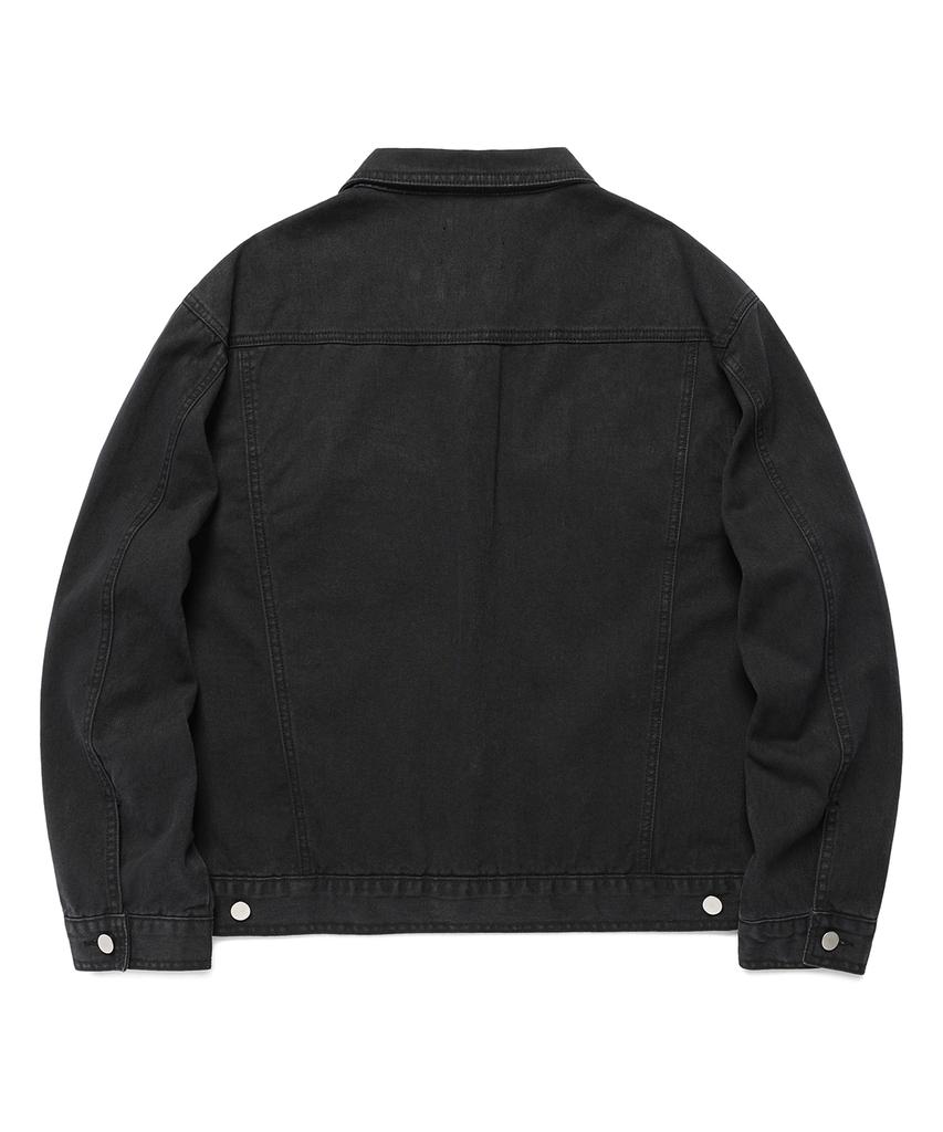 Prairie Washed Crop Trucker Jacket (Black)